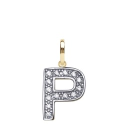 JIN022-P | 9ct Yellow Gold Cubic Zirconia Initial Pendant