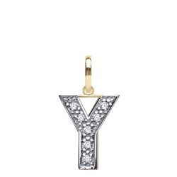 JIN022-Y | 9ct Yellow Gold Cubic Zirconia Initial Pendant