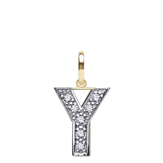 JIN022-Y | 9ct Yellow Gold Cubic Zirconia Initial Pendant