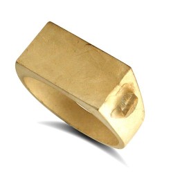 JIR007 | 9ct Yellow Gold Initial Blank Ring
