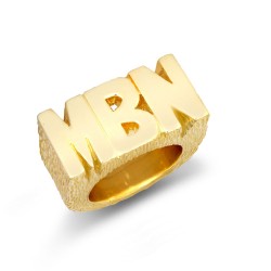 JIR035 | 9ct Yellow Gold Initial Blank Ring