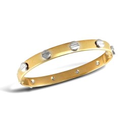 JKB022 | Kids Yellow with White Screws Solid Screw Bangle