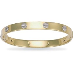 JKB051 | Maidens Yellow with White Screws Solid Screw Bangle