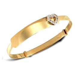 JKB053 | 9ct Yellow Gold Childs Cubic Zirconia Expandable Bangle