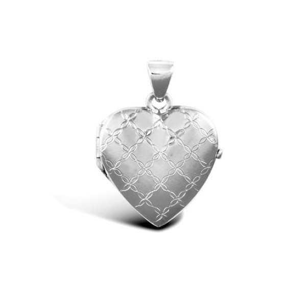 JLC104 | 9ct White Gold Heart Locket