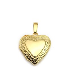JLC126 | 9ct Yellow Gold Engraved Heart Shape Locket