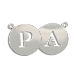 JNP023-W | 9ct White Gold Personalised Initial Discs