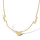 JNP032-Y | 9ct Yellow Gold Personalised Nameplate 2 names and a heart + 16" Chain