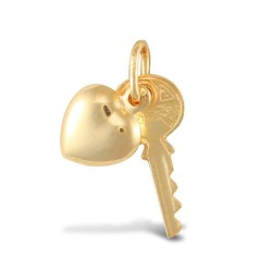 JPC232 | 9ct Yellow Gold Key & Heart Charm