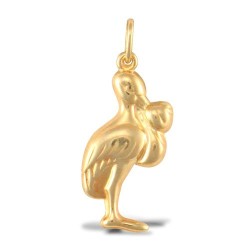JPC244 | 9ct Yellow Gold Stork & Baby Charm