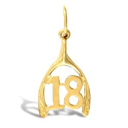 JPD185 | 9ct Yellow Gold 18 Horseshoe Pendant