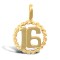 JPD194 | 9ct Yellow Gold 16 Rope Pendant