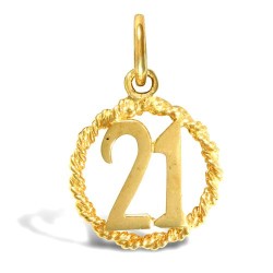 JPD196 | 9ct Yellow Gold 21 Rope Pendant