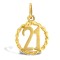 JPD196 | 9ct Yellow Gold 21 Rope Pendant