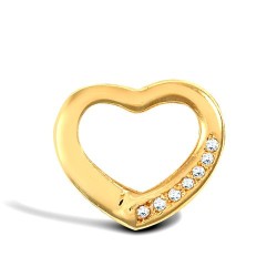 JPD235 | 9ct Yellow Gold Cubic Zirconia Heart Pendant