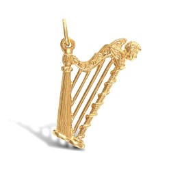JPD293 | 9ct Yellow Gold Harp Pendant