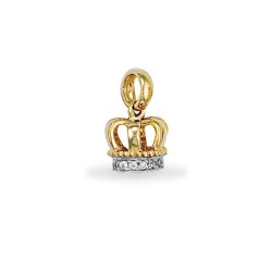 JPD312 | 9ct Yellow Gold Cubic Zirconia Crown Pendant