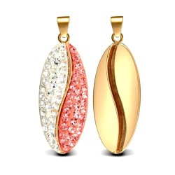 JPD531 | 9ct Yellow Gold Crystal White And Pink Pendant