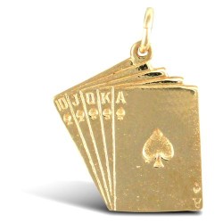 JPD552 | 9ct Yellow Gold Solid Playing Card Pendant