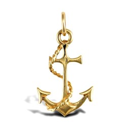 JPD553 | 9ct Yellow Gold Solid Anchor Pendant