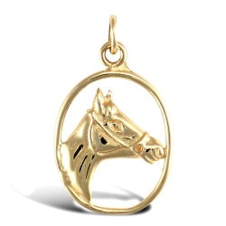JPD566 | 9ct Yellow Gold Solid Horse Head Pendant
