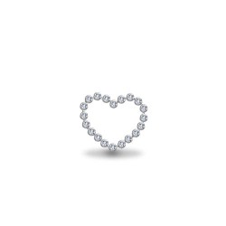 JPD575 | 9ct White Gold White Round Brilliant Cubic Zirconia Bubbly Heart Charm Pendant