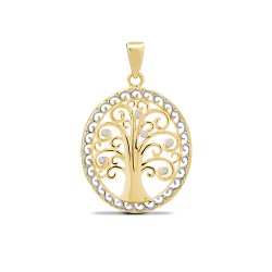 JPD585 | 9ct Yellow and White Gold Tree of Life Charm Pendant