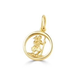 JPM042 | 9ct Gold Round Shaped St Christopher Pendant