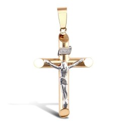 JPX138 | 9ct Yellow And White Gold Crucifix Pendant