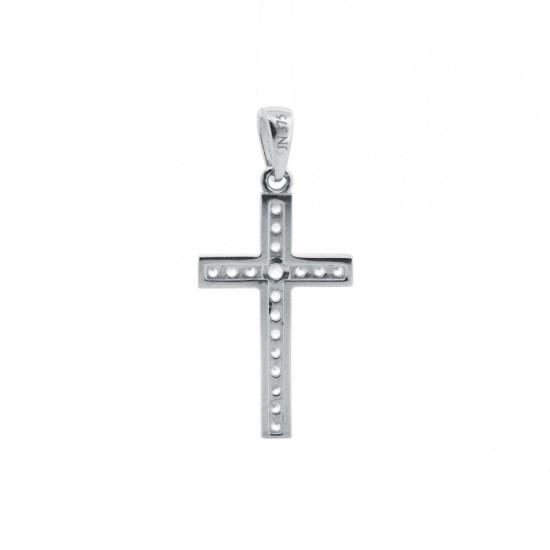 JPX151 | 9ct White Gold Channel Set CZ Cross