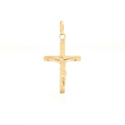 JPX155 | 9ct Yellow Gold Square Tube Hollow Crucifix