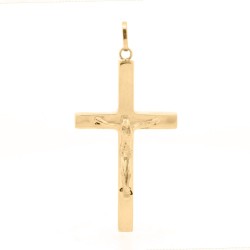 JPX156 | 9ct Yellow Gold Square Tube Hollow Crucifix