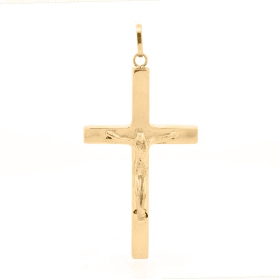 JPX156 | 9ct Yellow Gold Square Tube Hollow Crucifix