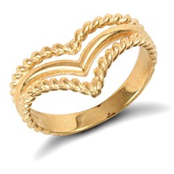 JRN003-J | 9ct Yellow Gold Wishbone Ring