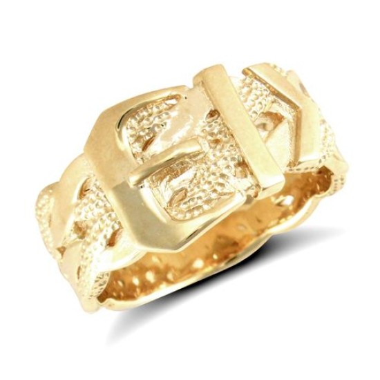 JRN017A | 9ct Yellow Gold Buckle Ring