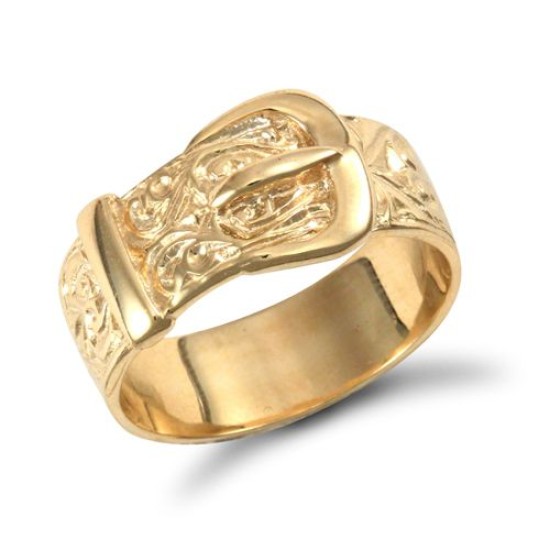 JRN022 | 9ct Yellow Gold Buckle Ring
