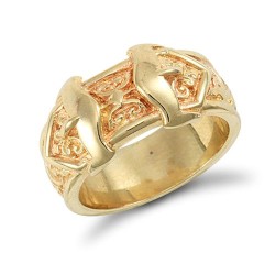 JRN024-S | 9ct Yellow Gold Double Buckle Ring