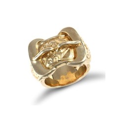 JRN026-V | 9ct Yellow Gold Double Buckle Ring