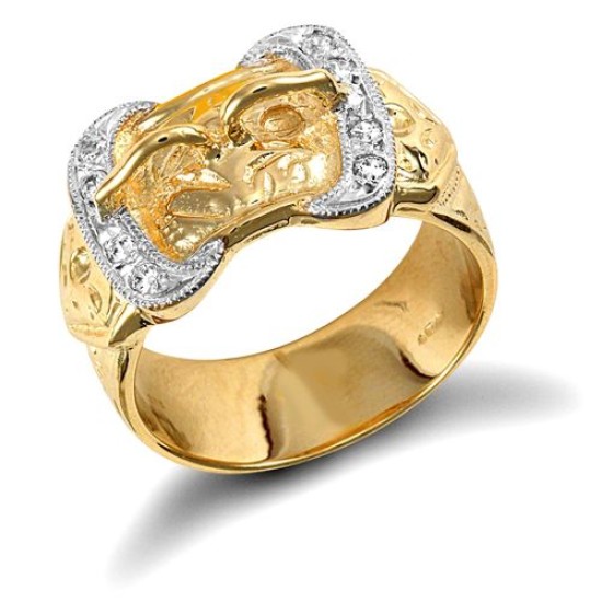 JRN032 | 9ct Yellow Gold Buckle Ring