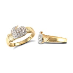 JRN037-Q | 9ct Yellow Gold Cubic Zirconia Boxing Glove Ring