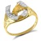 JRN045 | 9ct Yellow Gold Cubic Zirconia Horse Shoe Ring