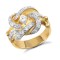JRN064 | 9ct Yellow Gold Cubic Zirconia Knot Ring