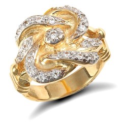 JRN065 | 9ct Yellow Gold Cubic Zirconia Knot Ring