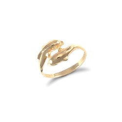 JRN101-J | 9ct Yellow Gold Double Dolphin Ring