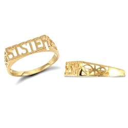 JRN116-L | 9ct Yellow Gold Sister Ring