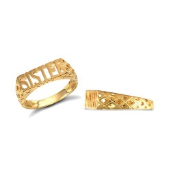 JRN117-L | 9ct Yellow Gold Sister Ring