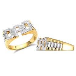 JRN133 | 9ct Yellow Gold Cubic Zirconia Dad Ring