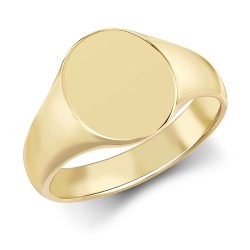 JRN142-O | 9ct Yellow Gold Oval Plain Signet Ring