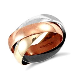 JRN157-L | 9ct 3 Colour Gold Russian Wedding Ring