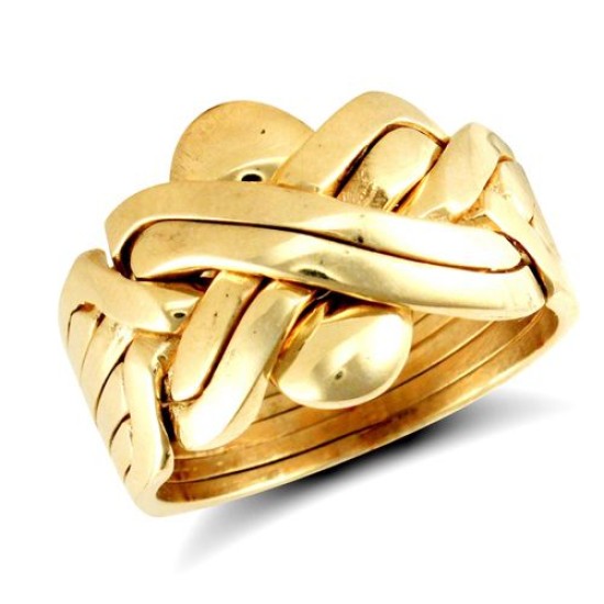 JRN160-Y | 9ct Yellow Gold 6 Piece Colour Puzzle Ring